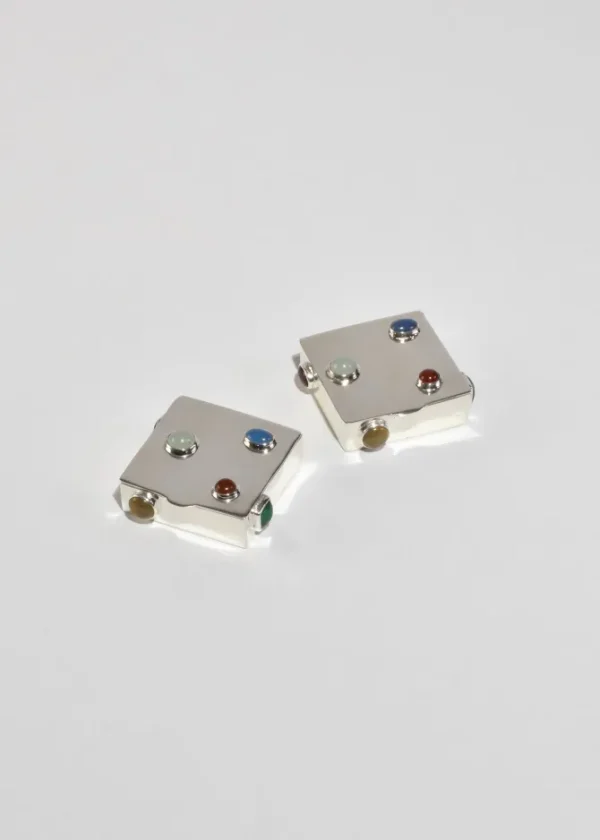 Sterling Gemstone Pillbox