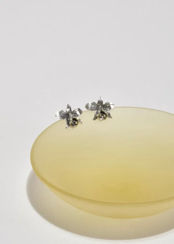 Sterling Orchid Earrings