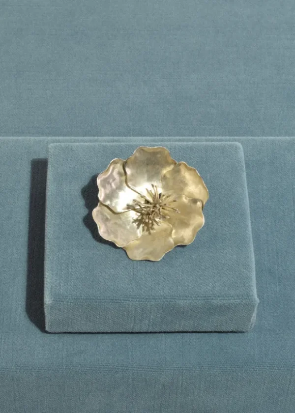 Sterling Poppy Brooch