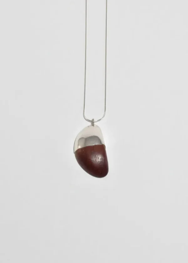 Sterling Wood Pendant Necklace
