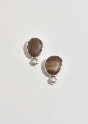 Stone Pearl Earrings