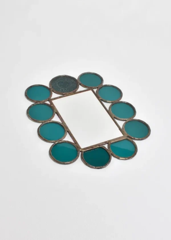 Teal Glass Wall Mirror