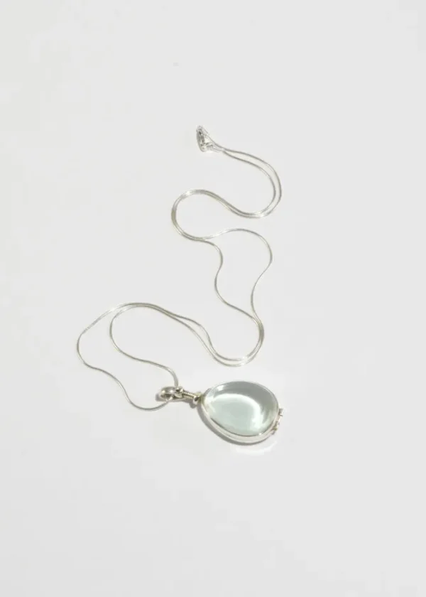 Teardrop Glass Locket Necklace