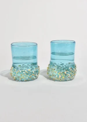 Textured Blown Glass Tumbler Set