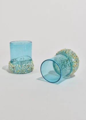 Textured Blown Glass Tumbler Set