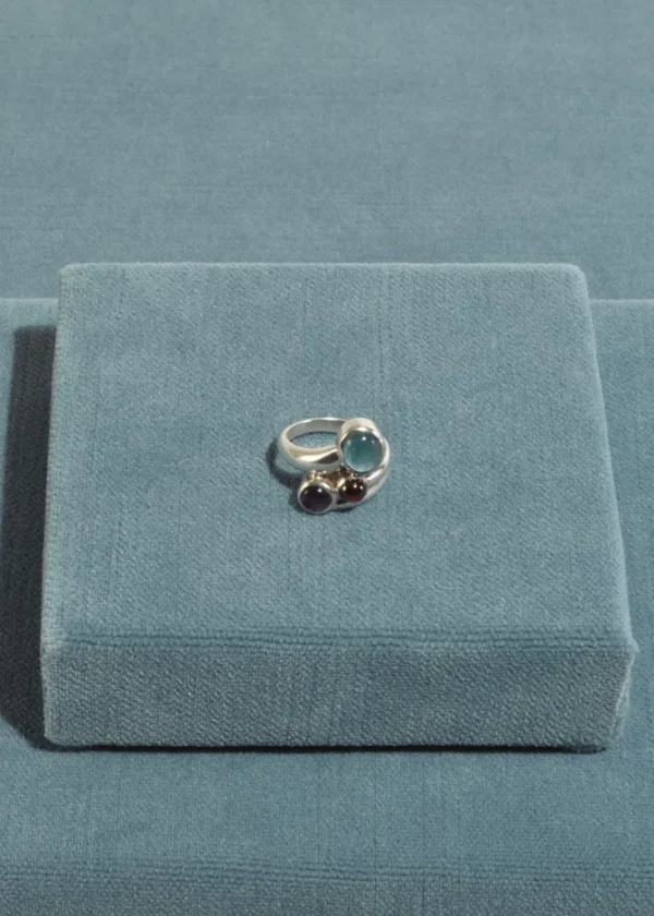 Topaz Amethyst Garnet Ring