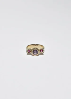 Tourmaline Amethyst Gold Ring