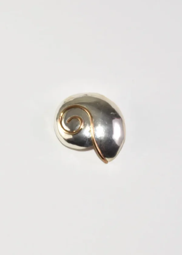 Two-Tone Shell Brooch