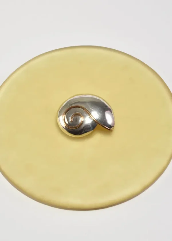 Two-Tone Shell Brooch