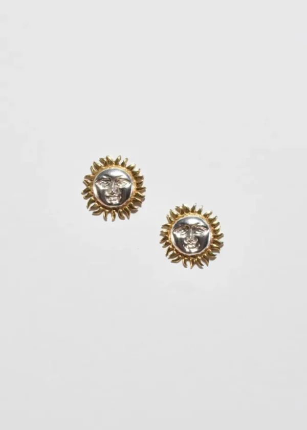 Two-Tone Sun Earrings