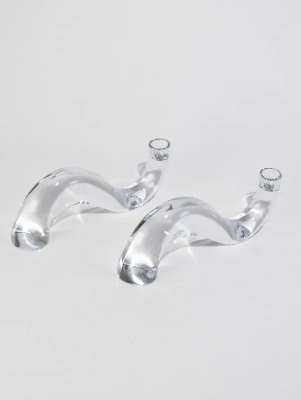 Wave Glass Candleholders