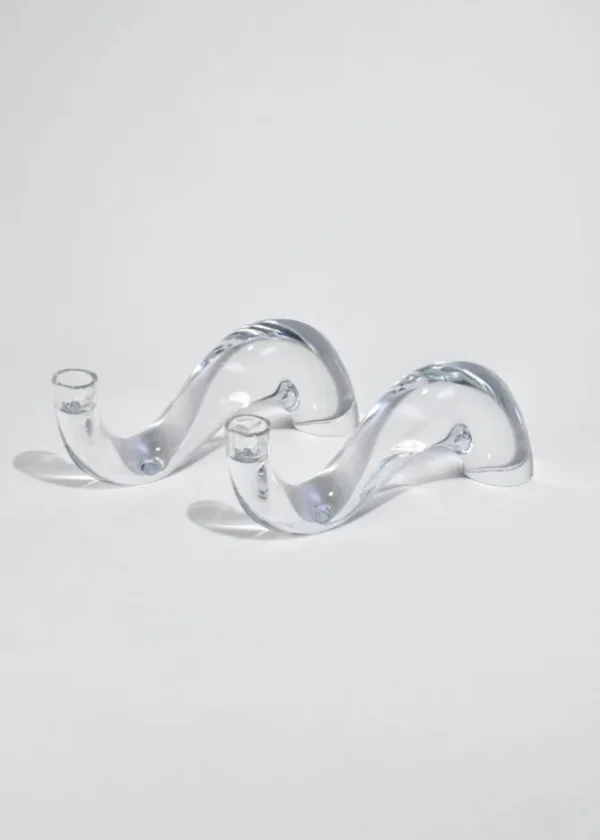 Wave Glass Candleholders