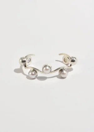 Wavy Pearl Cuff Bracelet