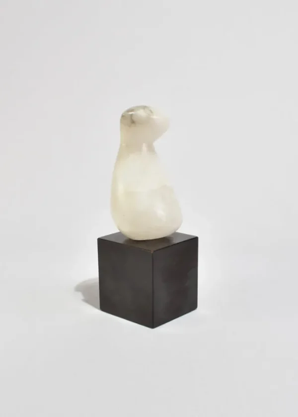 White Stone Abstract Sculpture