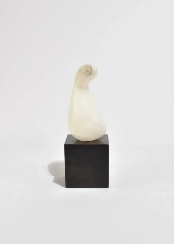 White Stone Abstract Sculpture
