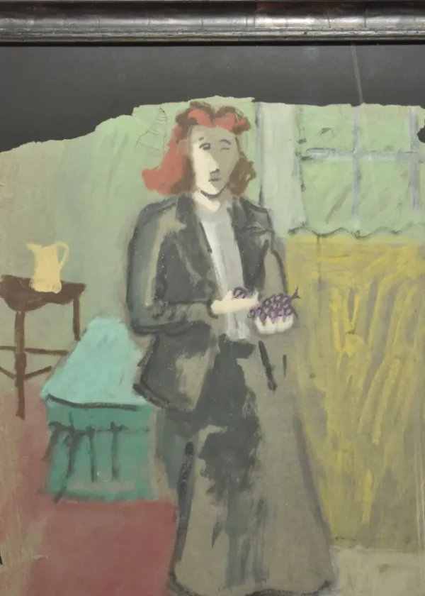 Woman with Grapes, Framed